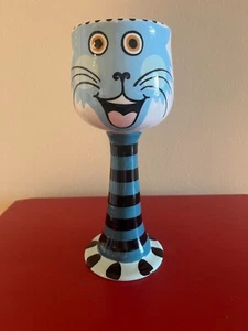 Alison Palmer Kelch - Double Face Katze Kunstkeramik - Bild 1 von 6