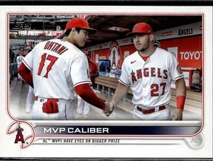 2022 Topps Update #US115 MVP Caliber (Mike Trout / Shohei Ohtani) - Picture 1 of 2