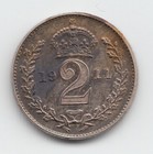 1911 George V Proof Silver Maundy Two Pence 2d  
