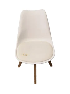 Modern Faux White Leather Chair G1 Y608 - Picture 1 of 10