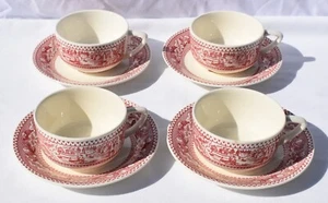 Royal Ironstone China - MEMORY LANE - Set of 4 - CUPS & SAUCERS - Picture 1 of 12