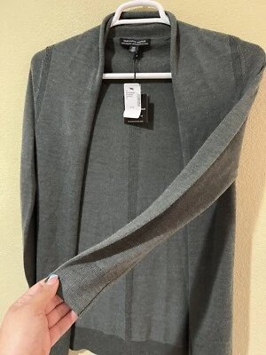 Suéter Cárdigan Saks Fifth Avenue Talla XS Verde Mezcla Lana Merino Frente Abierto W5 Foto 1 de 4