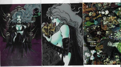 LADY DEATH Chromium Trading Card Set: "Hello" + "Ruler of Hell" + Cast /9 Cards - Image 1 of 4