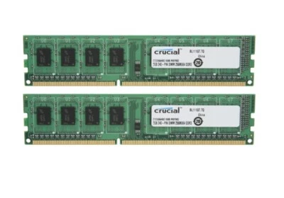 4GB DDR3 1600MHz PC3-12800 2x2GB Crucial CT25664BA160 UDIMM SDRAM *FULLY TESTED* - Image 1 of 4