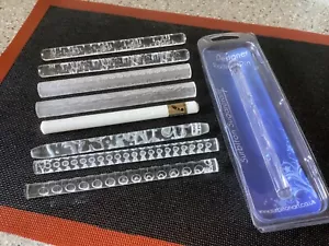 Collection of 9 acrylic mini embossing rolling pins ideal for cupcakes - Picture 1 of 10