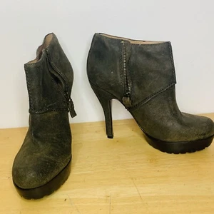 Modern Vintage Womens Ankle Boots UK Size 5 Jameson Brown/Moss Stiletto Leather - Picture 1 of 9