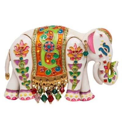 Prendedor/colgante multicolor Ritzy Couture Royal Maharajah pintado elefante (tono dorado) Foto 1 de 4