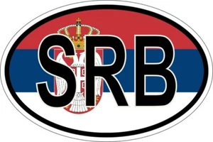 Sticker adesivi adesivo bandiera ovale codice paese serbia srb - Imagen 1 de 1