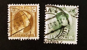 Luxembourg Grand Duchess Charlotte (C) 1921- 1935 lot of 2 - Picture 1 of 2