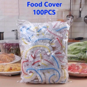100pcs Reusable Elastic Food Covers - Stretchable Bowl Lids for 2-9.5" Dishes, P - Picture 1 of 6