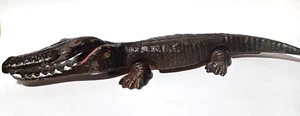 Antique Cast Iron Novelty small Alligator strong original paint Nutcracker 713A - Picture 1 of 10