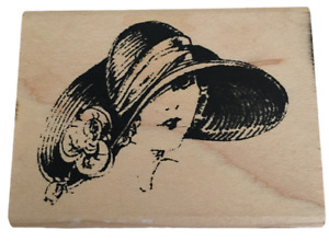 Inkadinkado Rubber Stamp Lady in Hat 1920s Fashion Friendship Card Making Girl