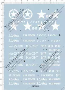 Detail Up 1/35 US Army B-B US M4 SHERMAN Panzer Fury Modellbausatz Wasseraufkleber 64666B - Bild 1 von 1