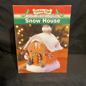 Holiday Style 10" Christmas Snow House LightUp Fiber Optic Color Changing. VIDEO - Picture 1 of 7