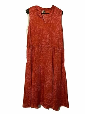 Vestido Vaina ANNE KLEIN NUEVO Para Mujer M 10 Estampado de Puntos Cuello en V Rosa Rojo Foto 1 de 4