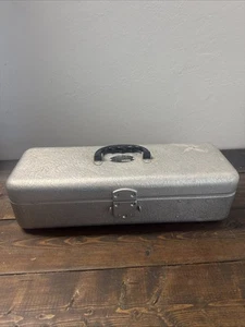 Vintage UMCO Corporation Model 500 Stipple Aluminum Tier Tackle Box 5"x7"x18" - Picture 1 of 22