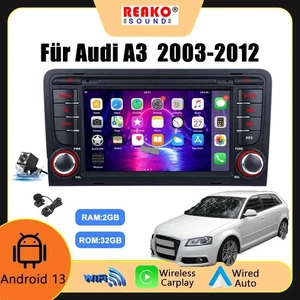 2+32GB Android 13 Carplay Autoradio GPS NAVI BT SWC RDS Für Audi A3 8P 2003-2012 - Picture 1 of 10