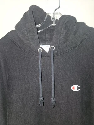 Champion Tejido Inverso Peso Pesado 3xl Xxxl Para Hombres Negro Bordado Logo Sudadera con Capucha Foto 1 de 4