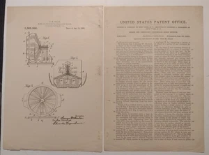 Selten & Original Antik 1921 George W Hanlon Theater ein Bühneneffekt Patent - Bild 1 von 4