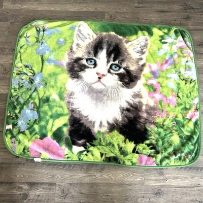 Manta de felpa Northwest de colección gatito Greg Cuddiford tema de gato verde Foto 1 de 4