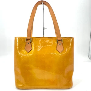 Auténtico Bolso de Hombro LOUIS VUITTON Monograma Vernis Amarillo Houston M91004 KA646 - Imagen 1 de 21