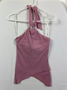 Top Halter Bebe a Rayas Pointelle Cuello Halter Top Color Rosa S Pequeño Nuevo sin Etiquetas - Imagen 1 de 10