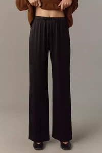 NUOVO! $198 PANTALONE RIFORMA OLINA 100% SETA NERO TAGLIA M - Foto 1 di 3