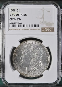 1887 Morgan Dollar NGC Certified Uncirculated Details (Cleaned) - Picture 1 of 2