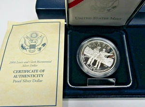 2004 P Proof Lewis & Clark Bicentennial Commemorative Silver Dollar +OGP/COA - Picture 1 of 4
