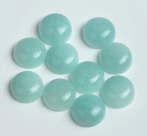 Loose Gemstone Natural Amazonite Round Flat Back Cabs For All Making Jewelry - Picture 1 of 17