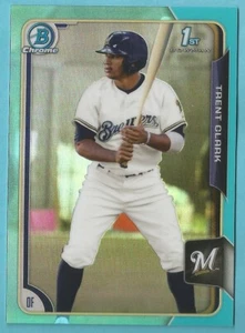 2015 Bowman Draft Trent Clark Grisham Rookie Cromo Blu Cielo Rifrattore Yankees - Foto 1 di 1