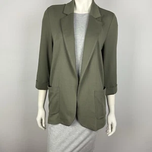 M&Co Size 16 Petite Jacket Light Weight 3/4 Sleeves Khaki Green Stretch Women - Bild 1 von 14