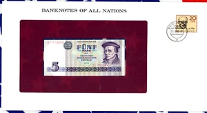 Banknotes of All Nations GDR Germany 1975 5 Mark UNC P 27r Replacement ZI 716964 - Picture 1 of 3