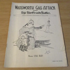 VTG 1918 WWI Camp WADSWORTH Magazine~"GAS ATTACK"~27th NY Infantry~#13~(G) - Foto 1 di 4