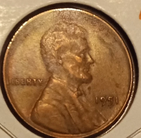 Rare 1951 Wheat Penny.. No Mint Mark Cover