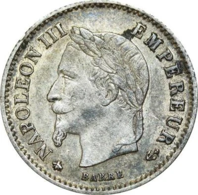 O6724 20 Centimes Napoléon III 1868 A Paris Argent Silver Quasi SUP !! - Photo 1/2