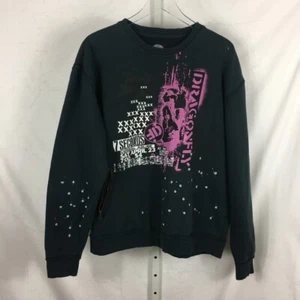 Dragonfly Rock n Roll Vision 7 Seconds Punk Rock Sweatshirt Distressed Black XL - Picture 1 of 12