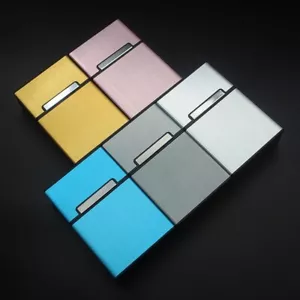 2X Cigarette Box Case Cigarette Container Cover Hard Storage Box Aluminum - Picture 1 of 17