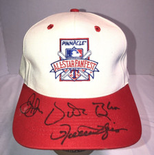 Texas Rangers Hat Autographed 1995 All Star Vida Blue Rollie Fingers Jerry Jones