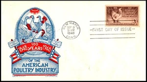 US 968 Poultry Projress FDC, L.W. Staehle Cachet, Addressed, Open Flap - Picture 1 of 3