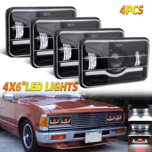 For Nissan 720 Pickup 200SX Coupe 1983-1986 4pcs 4x6" LED Headlights Hi-Lo Beam - Picture 1 of 10