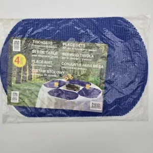 Set of 4 Place Mats Blue For indoor or outdoor use Setting Mats House or Garden - Picture 1 of 12