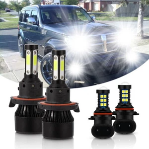 For Dodge Nitro 2007 2008 2009 - 6000K Combo LED Headlight + Fog Light Bulbs Kit - Picture 1 of 10