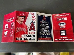 2018 Los Angeles Angels Baseball Pocket Schedule Ohtani Rookie Trout used ⚾️⚾️ - Picture 1 of 4