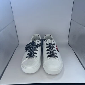 Disney Minnie Mouse Damen-Sneaker weiß & schwarz Größe 9,5 mit gepunkteter Spitze  - Bild 1 von 6