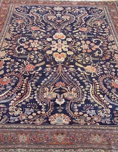 Elegant Antique Farahann Saroukk 9' x 12'5" Hand Knotted Wool Oriental Rug - Picture 1 of 22