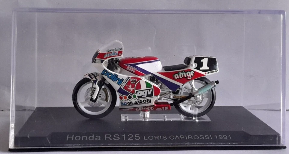DIE CAST MOTO - Honda RS125 Loris Capirossi 1991 - SCALA 1/24 - Immagine 1 di 1