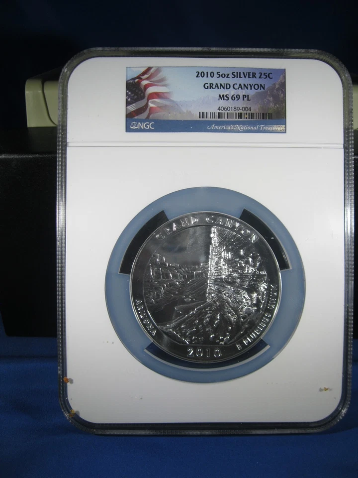 2010 5 0Z 25C SILVER GRAND CANYON MS 69 PROOF LIKE - Image 1 of 4