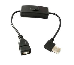 SYSTEM-S USB 2.0 Cable 30 CM Type A Plug To Socket Switch Angle Right - Zdjęcie 1 z 4