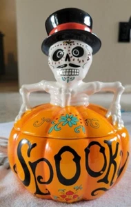 Scentsy Spooky Wax Warmer Halloween Skeleton Sugar Skull Day of Dead Pumpkin EUC - Picture 1 of 7